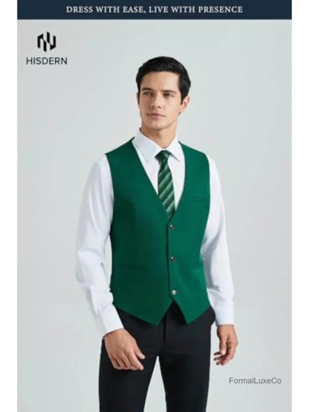 Men's Silk Suit Vest Slim Fit Sleeveless Wedding Formal V-Neck